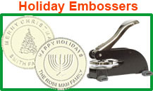 Your Source for Holiday Christmas Embossers and Christmas Rubber Stamps. Many Designs to choose from and Personalized with your Text. Ships out 2 Days. 
800-523-2344  www.corpconnect.com  