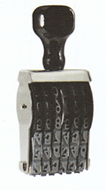 Medium rubber number-er stamp with 8-digits.  Each number can be individually changed from 0-9.  Order Online or Call the Corporate Connection 800-523-2344