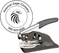 30% off 1 5/8 Custom Round Embosser Seal. Choose your text and upload your own logo. Order online or Call The Corporate Connection 1-800-523-2344