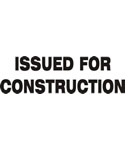 Rubber stamp, 1x3 premade stamp with text Issued for Construction. Order online or Call the Corporate Connection 800-523-2344