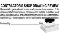 1 1/4" x 3" Contractor engineer shop drawing review pre-inked stamp. Order Online or Call the Corporate Connection 800-523-2344