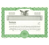 Next Day. Blank or Printed Corporate Stock Certificates Order online or call The Corporate Connection 800-523-2344