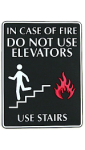 In case of fire use stairs sign