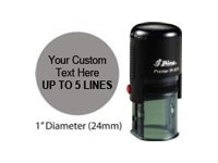 30% off Custom 1" Round Self-Inking Stamp. Customized with your text or upload your own artwork or logo. Many Colors and Font Styles to choose from.