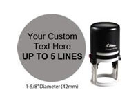 30% off 1 5/8 Custom Round Self-Inking Stamp customized with your text or upload your own artwork or logo. Order online or call 800-523-2344