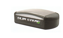 1 1/16" 2 7/8" Custom pre-inked pocket sized stamps.  Customizable with text, logo, and images.  Comes with a protective cover.  Order online or Call the Corporate Connection 800-523-2344