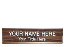 2 x 8 Desk Nameplate with Metal Frame customized with text, logo or custom artwork. Order online or call TCC 800-523-2344
