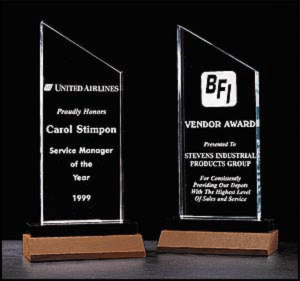 Fast Shipping. Acrylic Awards and Service Recognition Awards customized with your text or company logo. Quantity Discounts
800-523-2344