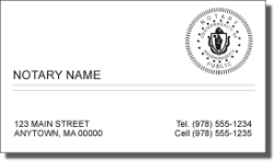 Package of 250 Massachusetts notary business cards.  Order online or call the Corporate Connection 800-523-2344