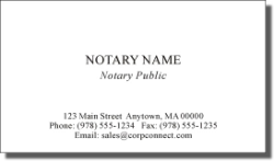 250 Notary business cards personalized with name, phone number, email, or address. Order Online or Call the Corporate Connection 800-523-2344