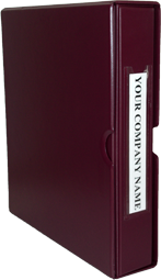40% off ECO Burgundy Corporate Binder & Slipcase customized with Company Name. Order online or Call 800-523-2344
