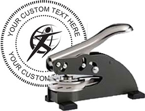 30% off 2" Custom Desk Seal with text and your custom logo. Order online or Call The Corporate Connection 1-800-523-2344