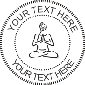 1 5/8" Desk seal embosser with outline of a person in meditation, customized with your text.  Order Online or Call the Corporate Connection 800-523-2344
