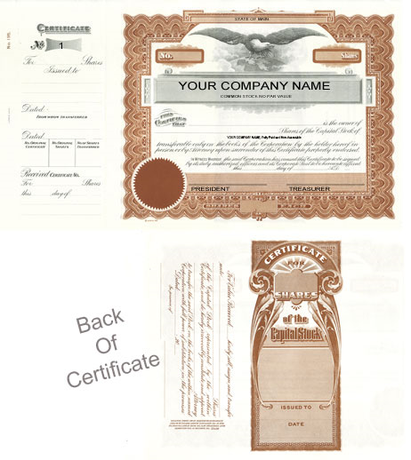 Lowest Prices. Corporate Stock Certificates and Goes 196 Stock Certificates printed with Company Name. Order Online or call 800-523-2344