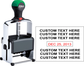 1-2 Days. Date Stamps and Daters customized just for you. Many Sizes and Ink colors. The Corporate Connection 800-523-2344