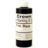 4 oz Black Crown Super Marking ink. Permanent and water resistant ink. Use on glossy surfaces. Order online or 800-523-2344