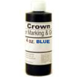 4oz Bottle of blue fabric ink for rubber stamps. For use with plastics or glossy coatings.  Safe for grocery packaging. Order Online or Call the Corporate Connection 800-523-2344