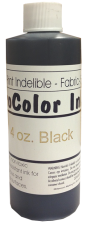 4oz Bottle of black indelible ink for rubber stamps. For use with metal, plastics, fabrics, glossy paper or wood. Order Online or Call the Corporate Connection 800-523-2344