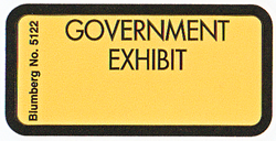 GOVERNMENT EXHIBIT LABELS