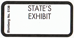 STATE'S EXHIBIT LABELS, Exhibit Stickers