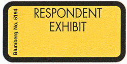 Respondent exhibit sticker label. Comes with 24 per sheet for 96 in a package. Order Online or Call the Corporate Connection 800-523-2344