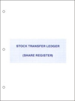 Stock Certificate Transfer Ledger for keeping records of issued shares of stock or transferred shares. Order online or call The Corporate Connection 800-523-2344