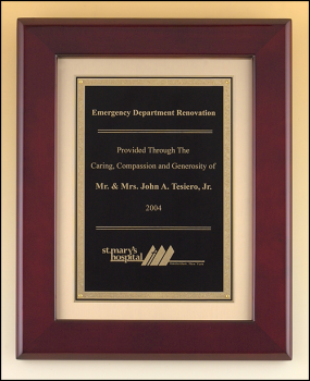 25% OFF rosewood, black brass, piano finish award plaque engraved with name and Custom Text. Order online or call 800-523-2344