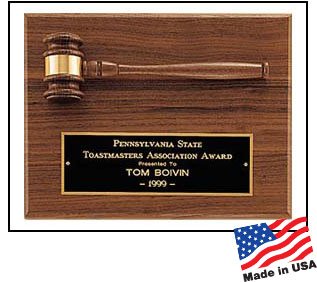 25% off Engraved Gavels and Gavel Plaques personalized with your Custom Name or Text. Order Online or Call 800-523-2344