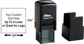 30% off .75 x .75 Square Custom Self-inking Stamp customized with your text or upload your own artwork or logo. Order Online or Call 800-523-2344