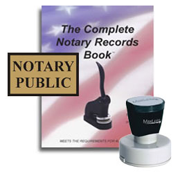 1 5/8" Alabama round pre-inked notary stamp customized with name.  Comes with a notary record journal. Order Online or Call the Corporate Connection 800-523-2344