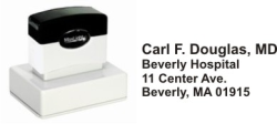 1" x 2" Custom pre-inked stamp.  Customizable with text, logo, and images.  Comes with a protective cover.  Order online or Call the Corporate Connection 800-523-2344
