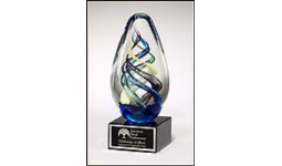 25% off Egg Shaped Art Glass Recognition Award customized with name, text and company logo. Order and Customize online or call 800-523-2344