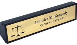 30% off 2 x 10 Desk Nameplate with Black Plastic Frame customized with text, logo and/or artwork. Order online or call TCC 800-523-2344
