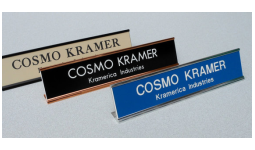 30% off 2 x 10 Desk and Office Name Plates engraved with Name, Title and Logo if uploaded. Order online or Call The Corporate Connection 1-800-523-2344