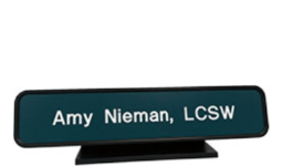 25% off 2 x 10 Modular Desk Nameplate with Holder engraved with Name, Title and Logo. Order online or Call The Corporate Connection 1-800-523-2344