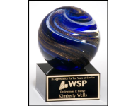 3 1/2" x 5" Glass globe award with personalized brass place. Order online or call the Corporate Connection 800-523-2344