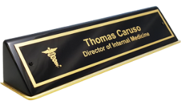 30% off Desk Nameplates and Office Name Plates customized with Name, Title and Company Logo. Order Online or 800-523-2344. Fast shipping