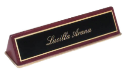 40% off Rosewood Desk Nameplate with Black Brass Plate customized with Name, Title or Company Logo. Order online or 800-523-2344
