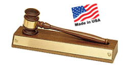 30% off Wood Gavel with Base for sounding block. Customized with 3 lines of text or your own artwork. Order Online or call 800-523-2344