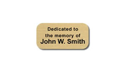 3 x 1.5 Gold Aluminum Nametag with Rounded Corners customized with Name, Title or Company Logo. Order online or Call The Corporate Connection 1-800-523-2344