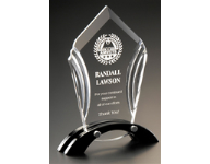 25% off custom Acrylic award with black base, customized with name, text, logo. Customize and Order Online 800-523-2344