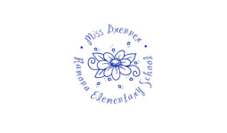 1 3/4" self-inking stamp with a flower in the center surrounded with personalized text. Order Online or Call the Corporate Connection 800-523-2344