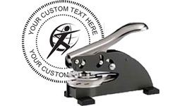 30% off 2" Custom Desk Seal with text and your custom logo. Order online or Call The Corporate Connection 1-800-523-2344
