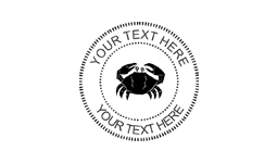 1 5/8" Self-inking stamp with sea crab silhouette customized with your text. Order Online or Call the Corporate Connection 800-523-2344
