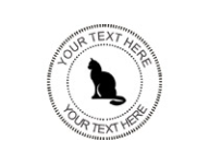 1 5/8" Desk seal embosser with cat silhouette customized with your text. Order Online or Call the Corporate Connection 800-523-2344
