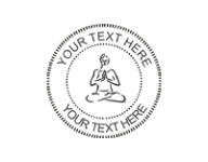 1 5/8" Desk seal embosser with outline of a person in meditation, customized with your text.  Order Online or Call the Corporate Connection 800-523-2344