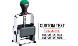 30% off Custom Metal Date Stamp with custom text above and below date. 10 Year Band. Order online or Call The Corporate Connection 1-800-523-2344