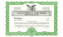 30% off Deluxe KG2 Corporate Stock Certificates with Company Name Printed or Blank. Order Online or call The Corporate Connection 800-523-2344