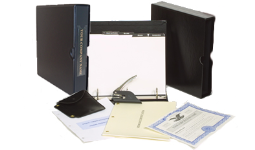 Corporate Kit comes w/Corporate Minutes Binder, Custom Tap printed with Company name, Stock Certs, Index tab dividers, Seal with Pouch and Clear Business card holder. Call 1-800-523-2344