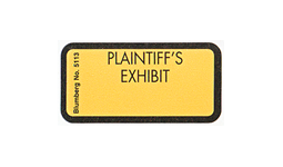 3/4" x 1 1/2" Label sticker for plaintiff's exhibit.  Comes in a package of 96.  Order Online or Call the Corporate Connection 800-523-2344